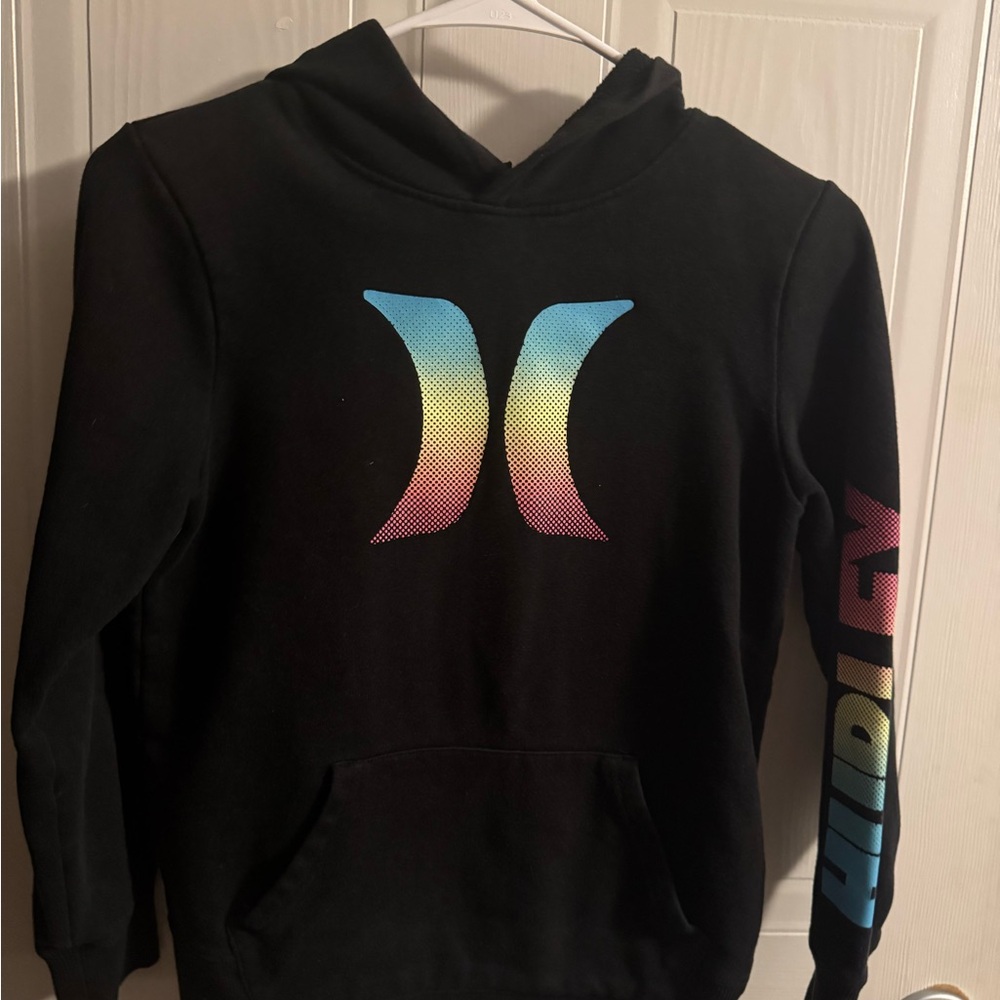 Hurley Black Hoodie with Blue Accents
